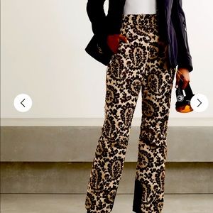 NWT Fendi cheetah printed velvet boot cut ski pants size 46 large